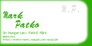 mark patko business card